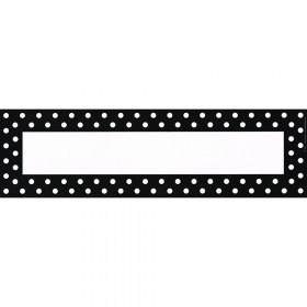 Double-Sided Name Plates, Black & White Dot, 12" x 3.5", Pack of 36