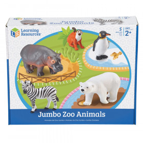 Jumbo Zoo Animals, 5/pkg