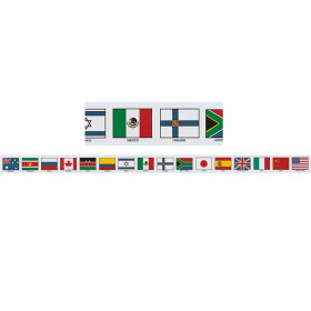 Flags of Nations Brainy Border, Grades 4-9+