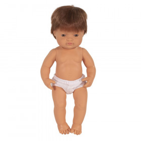 Anatomically Correct 15" Baby Doll, Caucasian Boy, Red Hair