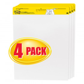 Easel Pad, 25" x 30", Self Stick Sheets, 30 Sheets/Pad, Pack of 4