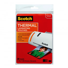 Thermal Laminating Pouches, 5 mil, 5" x 7", 20 Per Pack