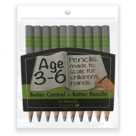 Write Size Pencils, 4"L (Ages 3-6), 10 count pack