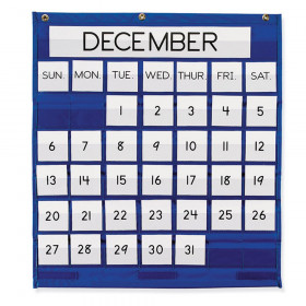 Monthly Calendar Pocket Chart, Blue, 25" x 28", 1 Chart
