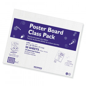 Poster Board Class Pack, 10 Assorted Colors, 22" x 28", 50 Sheets