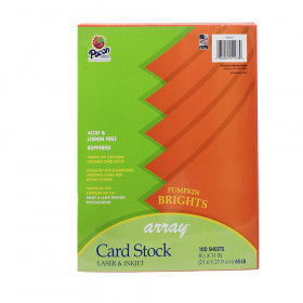 Card Stock, Pumpkin, 8-1/2" x 11", 100 Sheets