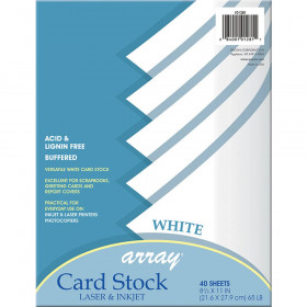 Card Stock, White, 8-1/2" x 11", 40 Sheets