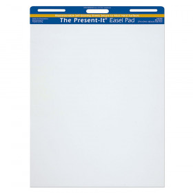 Easel Pad, Self-Adhesive, White, Unruled 27" x 34", 25 Sheets