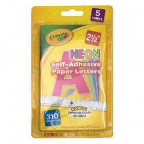 Self-Adhesive Project Paper Letters, Assorted Neon Colors, 2.5", 310 Characters