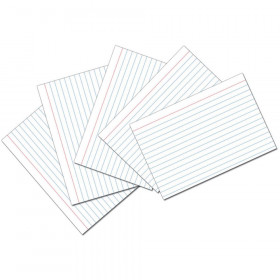 Index Cards, White, Ruled, 1/4" Ruled 4" x 6", 100 Cards