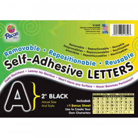 Self-Adhesive Letters, Black, Puffy Font, 2", 159 Characters