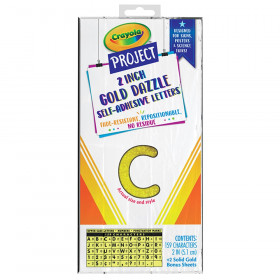Self-Adhesive Letters, Gold Dazzle, 2", 159 Characters