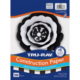 Premium Construction Paper, Black & White, 9" x 12", 144 Sheets