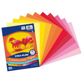 Construction Paper, Warm Assorted, 9" x 12", 150 Sheets