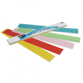 Kraft Lightweight Sentence Strips, 5 Assorted Colors, 1-1/2" x 3/4" Ruled 3" x 24", 100 Strips