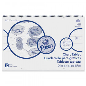 Chart Tablet, Cursive Cover, 1" Ruled, 24" x 16", 30 Sheets