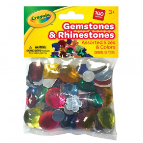 Gemstones & Rhinestones, Assorted Colors & Sizes, 100 Pieces