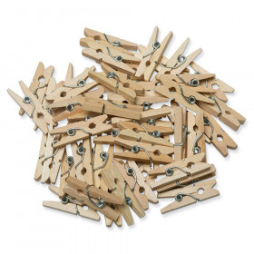 Mini Spring Clothespins, Natural, 1", 50 Pieces