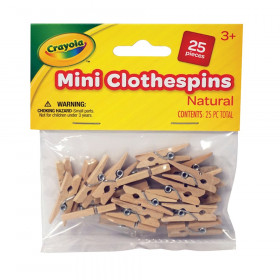 Mini Clothespins, 1", Natural, 25 Pieces