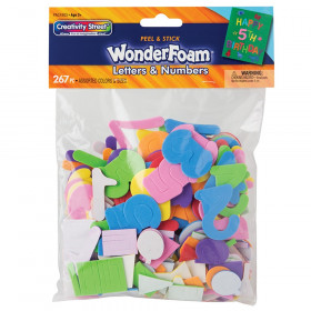 WonderFoam Peel & Stick Letters & Numbers, Assorted Colors & Sizes, 267 Pieces
