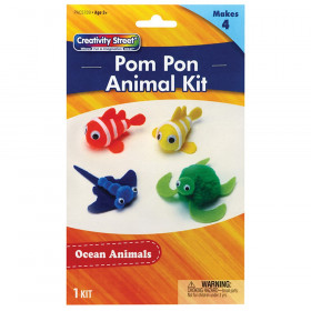 Pom Pon Animal Kit, Ocean Animals, Assorted Sizes, 1 Kit Makes 4 Animals