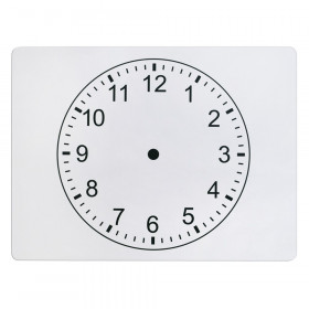 Clockface Whiteboard, 2-sided, Clockface/Plain, 9" x 12", 25 Boards