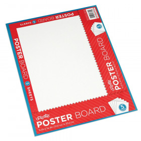 Poster Board, White, 11" x 14", 5 Sheets/Pack, Carton of 24 Packs