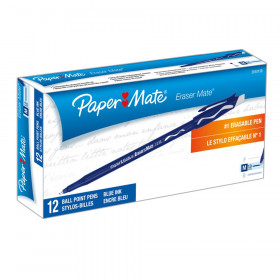 Eraser Mate Pen, Blue, 12-Pack