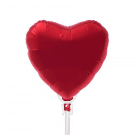 9" Red Foil Heart on a Stick