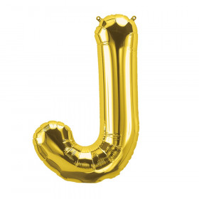 16" Foil Balloon, Gold Letter J