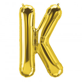 16" Foil Balloon, Gold Letter K