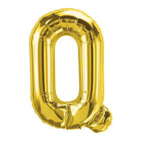 16" Foil Balloon, Gold Letter Q