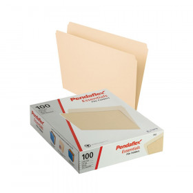 File Folders, Letter Size, Manila, Straight Cut, Box of 100