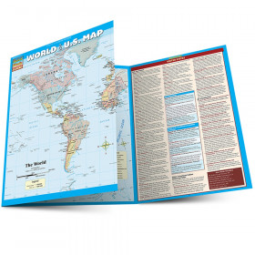 World & U.S. Map Laminated Reference Guide