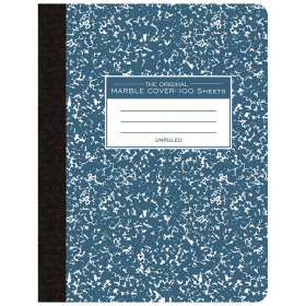 Composition Book, Unruled, 100 Sheets, 9.75" x 7.5", Blue Marble