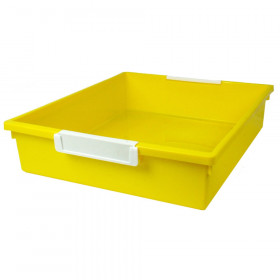 Tattle Tray with Label Holder, 6 QT, Yellow