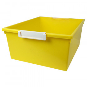 Tattle Tray with Label Holder, 12 QT, Yellow