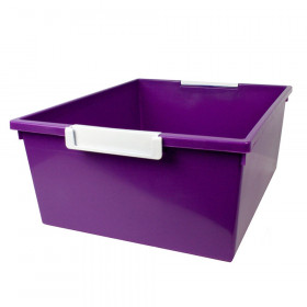 Tattle Tray with Label Holder, 12 QT, Purple