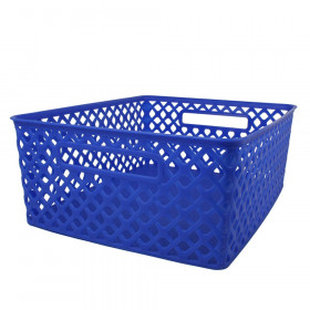 Woven Basket, Medium, Blue