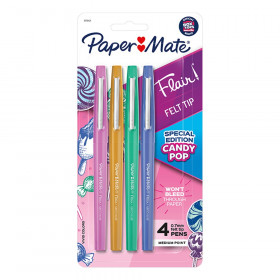 Flair Felt Tip Pens, Medium Point, Candy Pop Pack, 4 Count
