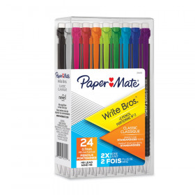 Write Bros Mechanical Pencil, 0.7mm, Assorted, Pack of 24