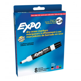 Low Odor Dry Erase Markers, 8 Colors, Pack of 8
