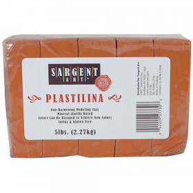 Plastilina Non-Hardening Modeling Clay, 5 lbs., Terra Cotta