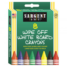 Wipe-Off White Board Crayons, Pack of 8