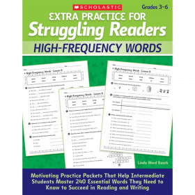 Scholastic Extra Practice For Struggling Readers High-Frequency Words Book