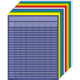Large Vertical Incentive Chart Set, 22" x 28", Assorted Color, Pack of 12