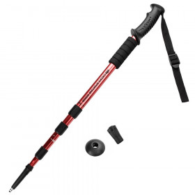 53 Red Shock-Resistant Adjustable Trekking Pole"