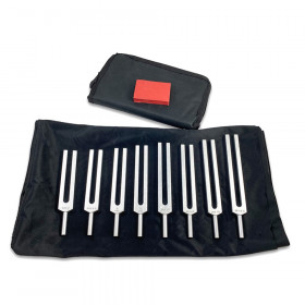 Music Tuning Fork Set, Set of 8 with Activator and Case