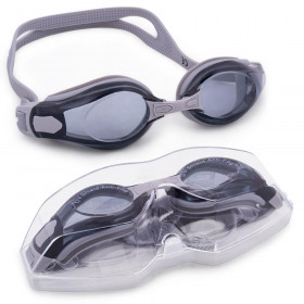 Clear Swimming Goggles with Case -  Gray