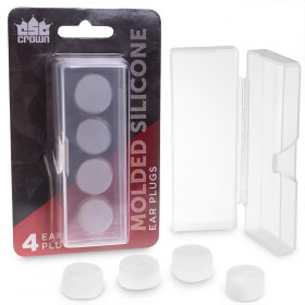 Molded Silicone Ear Plugs -  4-Pack with Case